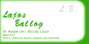 lajos ballog business card